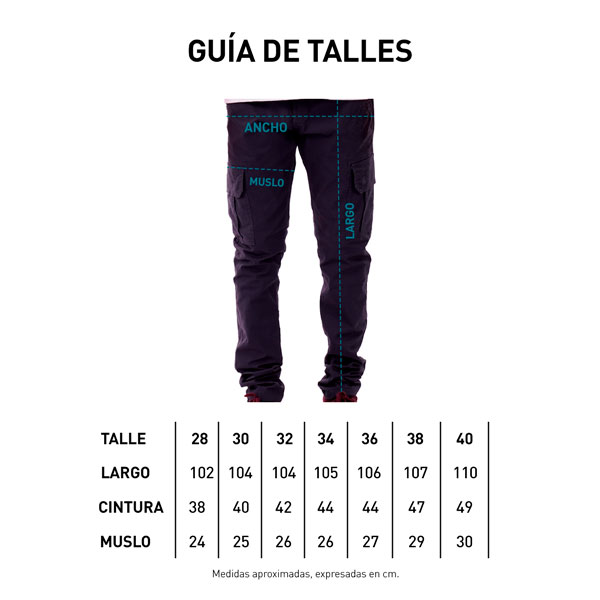 Tabla de talles Pantalón Cargo - Octay w23