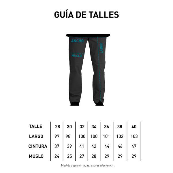 Tabla de talles PANTALÓN GABARDINA - REGULAR