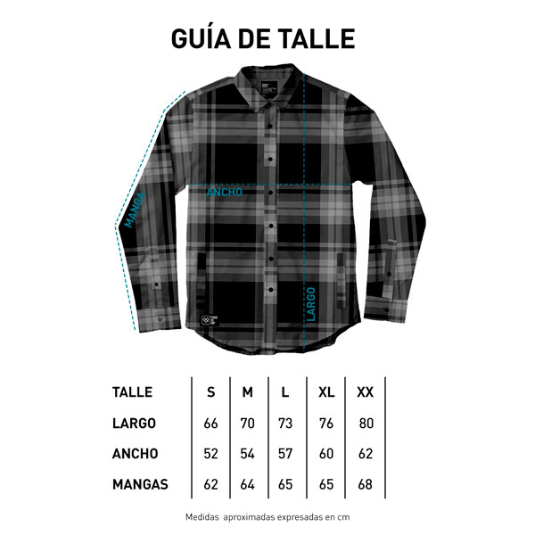 Tabla de talles CAMISACO MANGAS LARGAS - FEDERACION