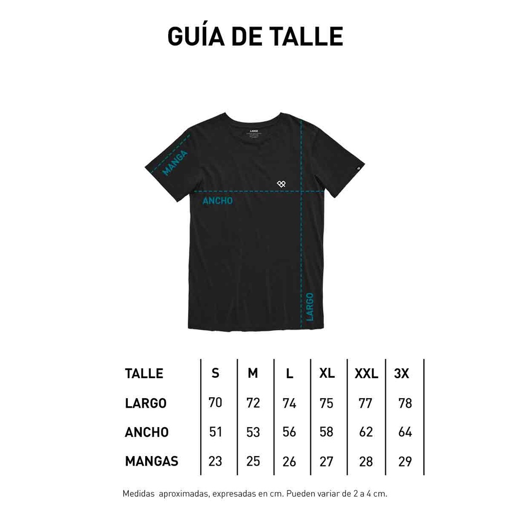 Tabla de talle genérica Remera SG SS24